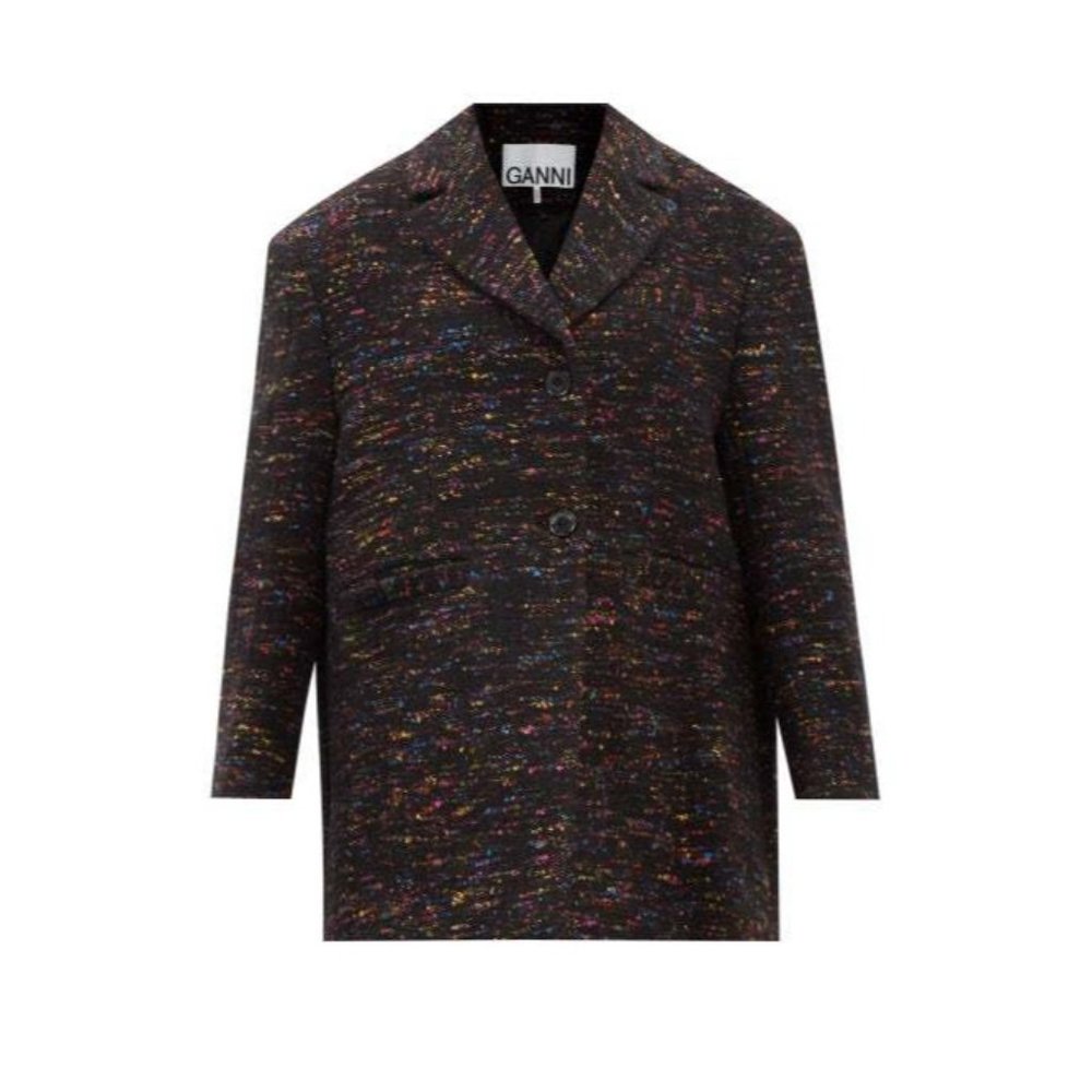 🆕 GANNI Oversized Jacket Wool Blend Small-Medium - Picture 7 of 13